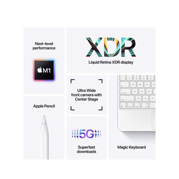 2021 Apple 12.9 pouces iPad Pro Wi‑Fi + Cellular - 256Go/8Go - iPadOS 14.5.1 -  Apple M1 - 1 Nano sim - 12MP/12MP - Garantie 12 mois