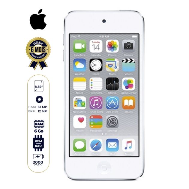 Apple iPod Touch - Lecteur MP4 - 4" - 6e génération - 16Go - Argent - 6 mois de garantie