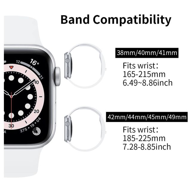 Bracelet de rechange 38mm/40mm/41mm - blanc - pour Apple watch