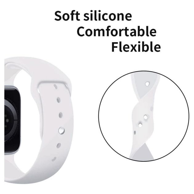 Bracelet de rechange 38mm/40mm/41mm - blanc - pour Apple watch