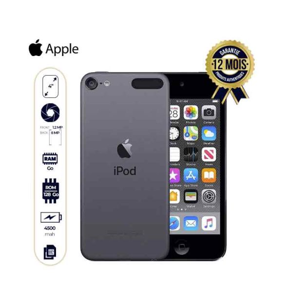 Apple Ipod Touch - 4" écran retina - 128 Go - Bluetooth - Gris - 12 mois