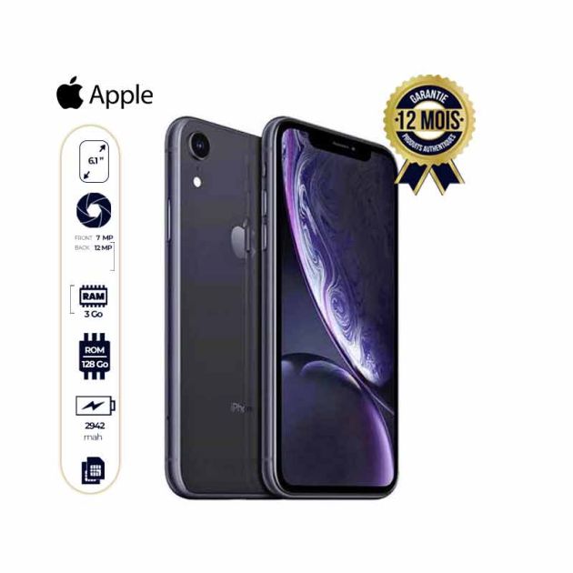 APPLE IPHONE XR - 128Go - Processeur Apple A12 Bionic - Noir