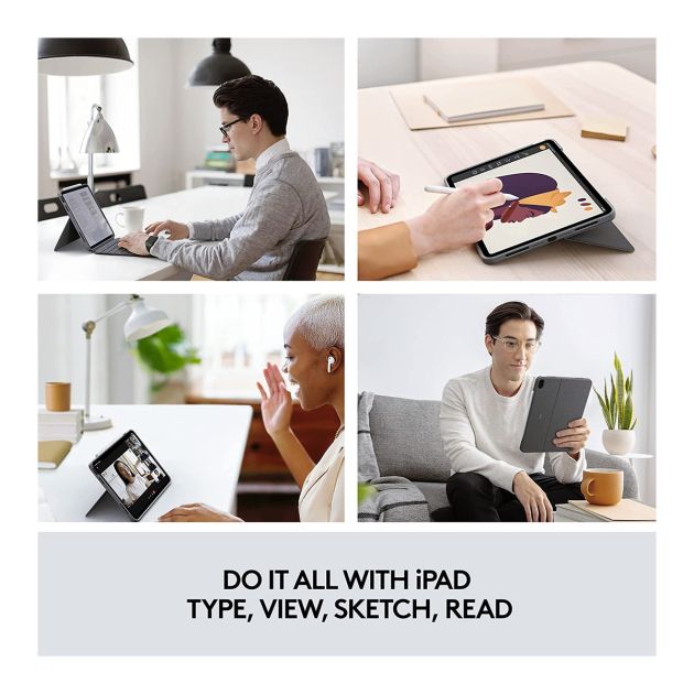 Logitech Combo Touch (iPad Air 4e/5e génération 2020, 2022) - Étui clavier rétroéclairé pour iPad Air - Livraison entre 5 et 10 jours - 6 Mois