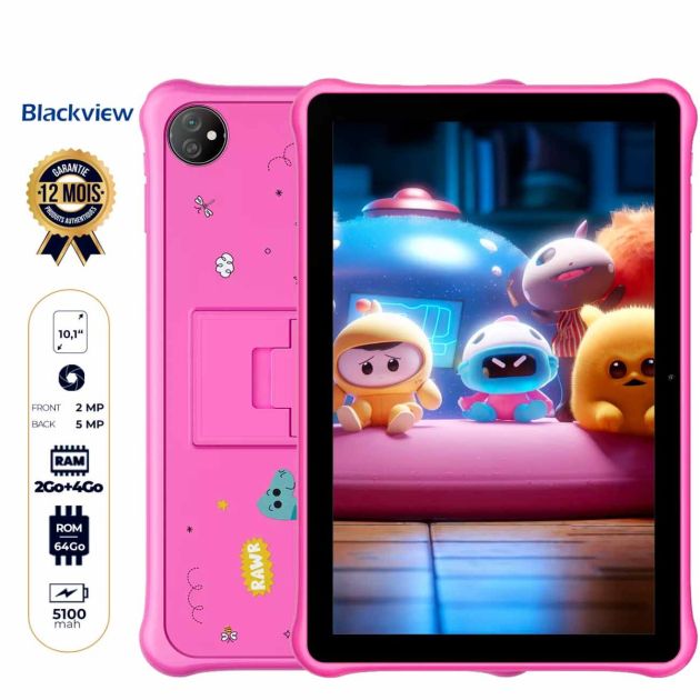 Tablette pour enfants Blackview Tab 30 - Prends uniquement le WIFI - 64 Go - 2 Go + 4 Go RAM extensible - 10.1" - 5MP/2MP - 5100 mAh - Garantie 12 mois