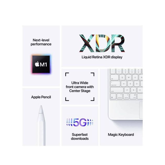 2022 Apple 12.9 pouces iPad Pro Wi‑Fi + Cellular - 512Go/8Go - iPadOS 14.5.1 -  Apple M1 - 1 Nano sim - 12MP/12MP - Garantie 12 mois