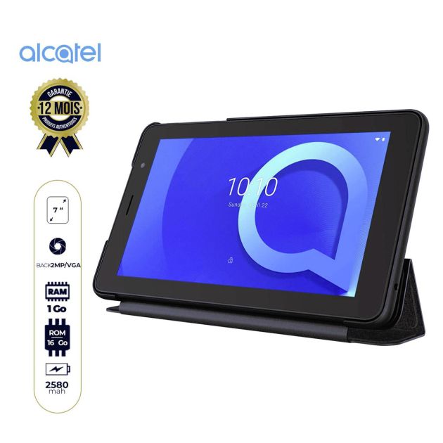 Tablette Alcatel 1T 7 9013T 3G - 7" - 16 Go/1Go RAM  - 2580 mAh - Wifi et pochette intégrée