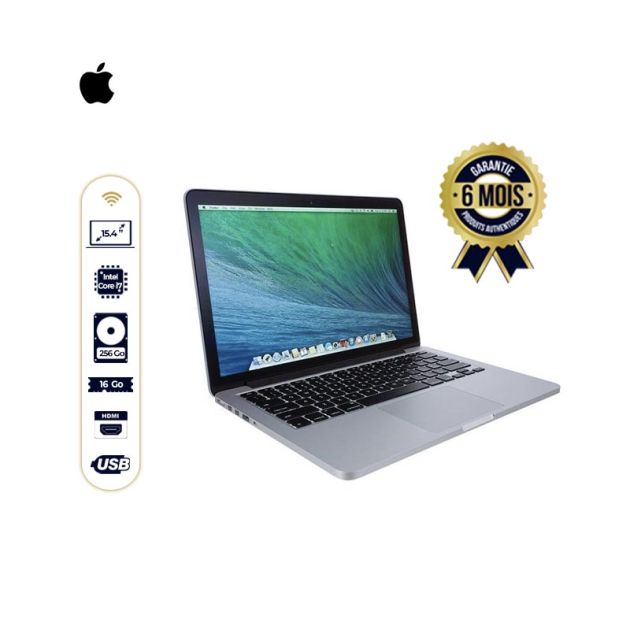 Mac Book Pro Apple - 15.4" - Intel Core i7 - 2,6 GHz - 256 Go/16 Go Ram - Argent