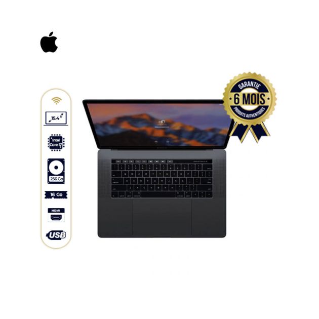  Mac Book Pro Apple - 15.4" - Intel Core i7 - 2,6 GHz - 256 Go/16 Go Ram - gris - 6 mois de garantie 