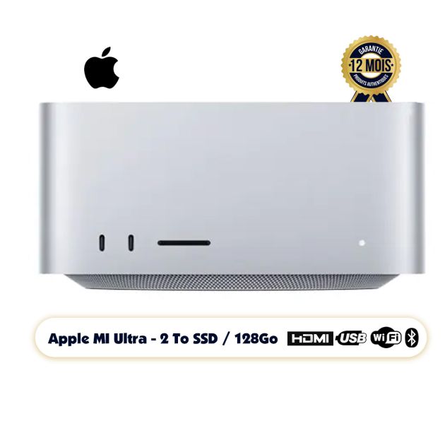 Apple Mac Studio - 2To SSD - 128 Go - M1 Ultra - 12 mois de garantie - livraison 7 à 20 jours