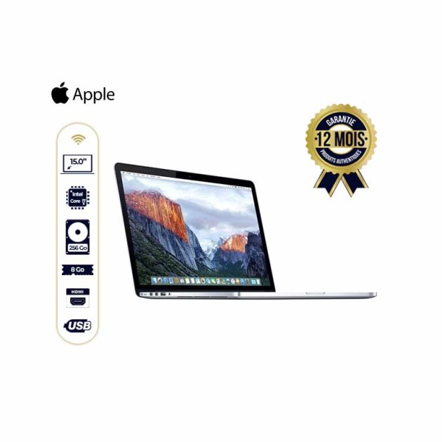Apple MacBook pro - 15" - Intel Core i7 - 256Go/8Go Ram - 06 mois de garantie