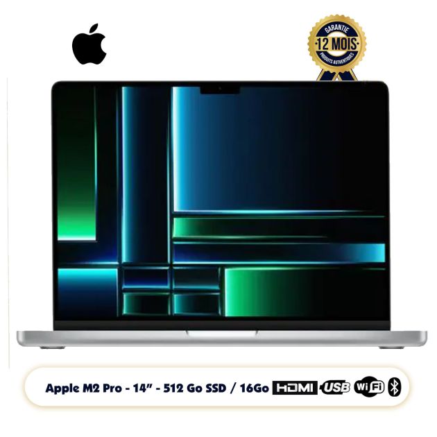 Apple MacBook Pro (2023)  - 512 Go SSD - 16 Go  RAM - écran Liquid Retina XDR 14 pouces - puce Apple M2 Pro - CPU 12 cœurs - GPU 19 cœurs - Garantie 12 Mois  ( Livré sous 2 semaines )