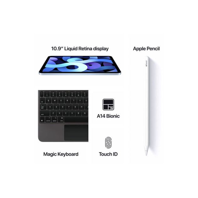 Apple iPad Air 2020 (5th génération ) Wi-Fi + Cellular - 10,9" - 256 Go/4 Go Ram - 12MP/7MP - 7606 mAh - IPadOS 14 - 12 mois de garantie