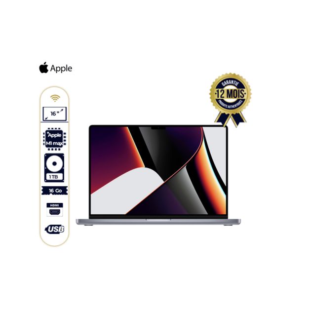 2021 MacBook Pro - 16 pouces -  Apple M1 Max - 1 To/16Go Ram - livraison 3 à 5 jours - 12 mois de garantie