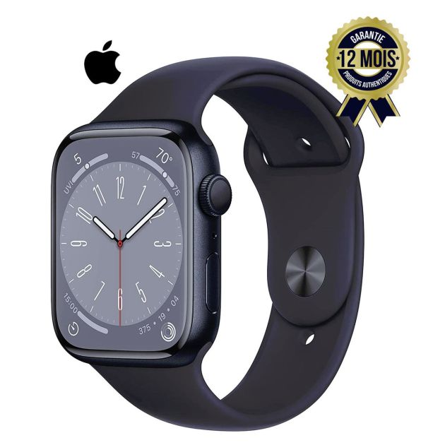 Apple Watch Series 8 - GPS - 41 mm - Montre intelligente avec boîtier en aluminium avec bracelet sport - Garantie 12 Mois