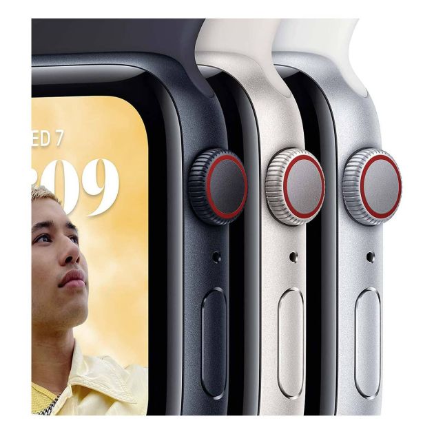 Apple Watch SE (2e génération) [GPS 40 mm] Montre intelligente avec boîtier en aluminium et bracelet sport Starlight - S/M.