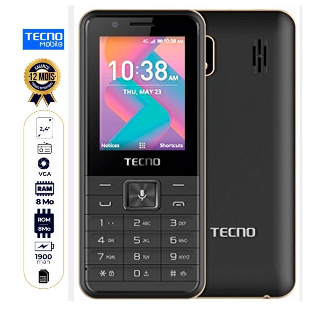 Tecno T901 - Dual sim - FM Radio - 1900mAh - Fonctions smart  - 12 mois de Garantie
