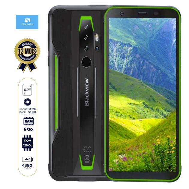 Smartphone robuste BLACKVIEW - BV 6300 Pro - 5.7" - 128Go/6Go Ram - Dual Nano Sim - 16MP/13MP - 4380mAh - 12 mois de garantie (delai de livraison 1 mois)