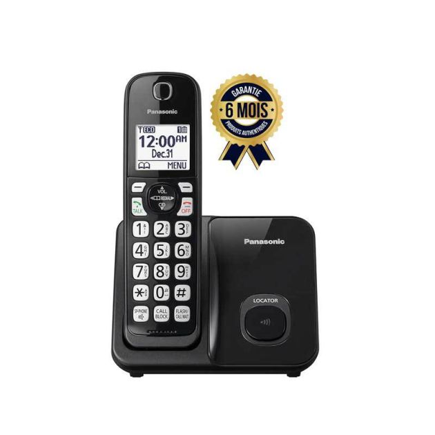 Téléphone sans fil extensible avec bloc d'appel Panasonic KX-TGD510B – 1 combiné