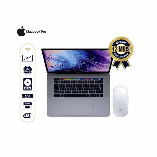 Macbook Pro -MV972FN/A - (2019) - touch bar - 13'' + Apple - Magic Mouse 2 - Sans fil - Rechargeable - Blanche