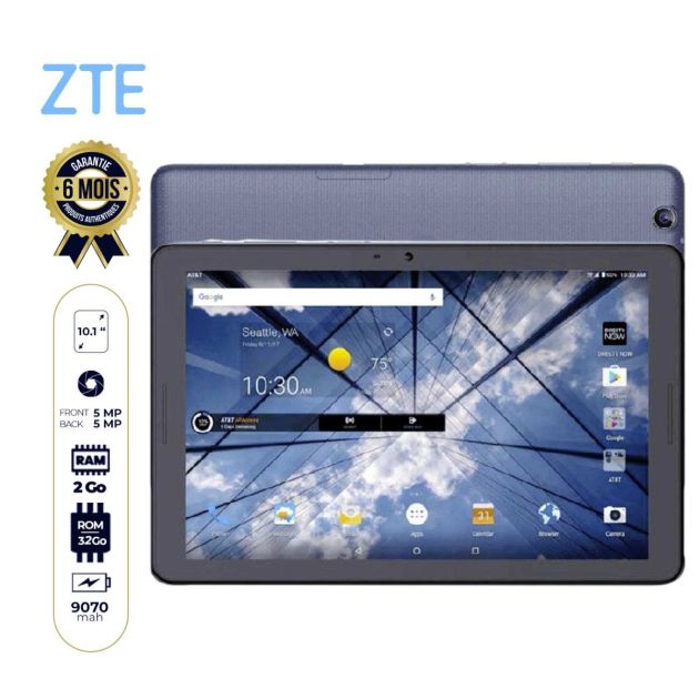Tablette ZTE T98 (K92) - 10.1" - 5MP/5MP - 32 Go/2Go RAM - 9070mAh - SIM - Carte mémoire - wifi  - Garantie 06 mois