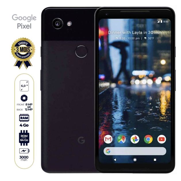 Google PIXEL 2XL - Ecran POLED/SNAPDRAGON 835 - (seconde main grade A+) - 64Go/4Go - 3520 mAh - 03 mois