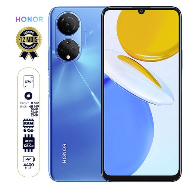 Honor X7 - Smartphone - 6.74 " - 128Go/6Go Ram - DualSim - 48MP+5+2+2MP/8MP - 4400mAh - 12 Mois