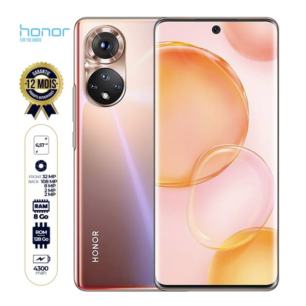 HONOR 50 5G ECRAN INCURVÉ - 6,57’’ - 128Go/8Go RAM - 2 SIM - 108MP/32 MP - 4300 mAh - 12 mois de garantie