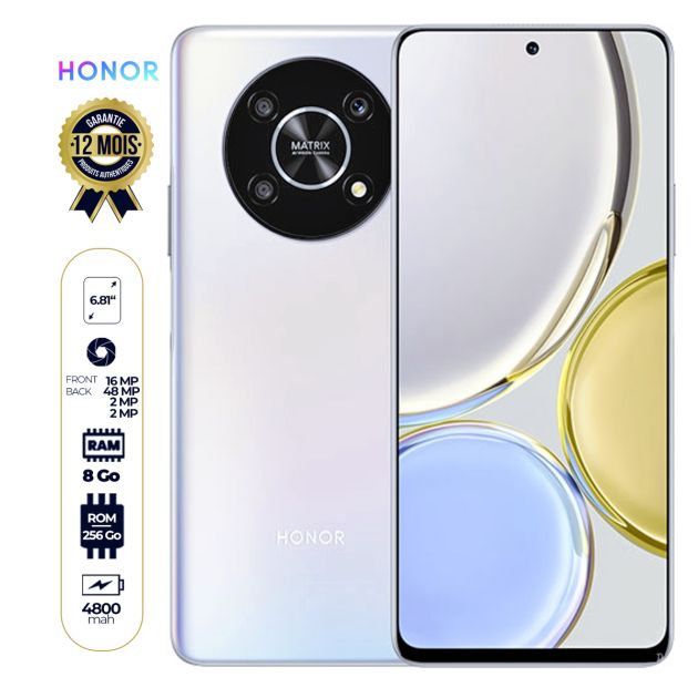 HONOR X9 5G - 256Go/8Go - 6.81" - DEUX SIM (Nano-SIM, dual stand-by) - 48MP/16MP - 4800mAh - 12 mois