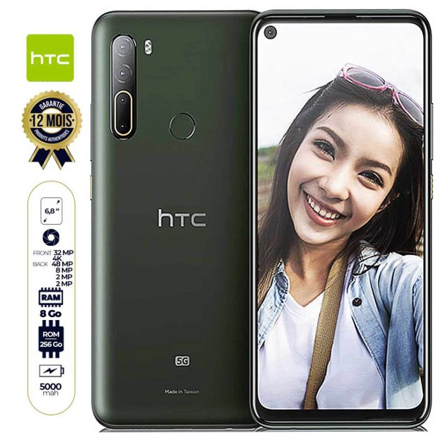 HTC U20 5G - 256 Go/8 Go de RAM - 6.8" - 48MP 4K/32MP  - 5000mAh - Garantie 12 mois