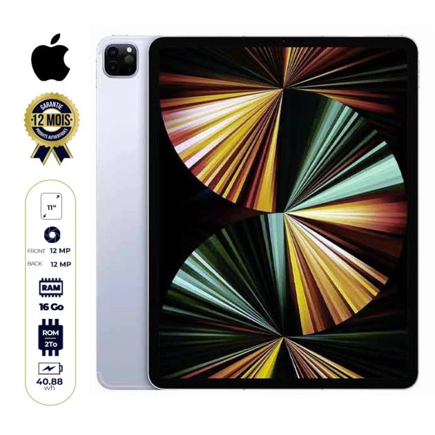  iPad Pro 11 pouces (Wi-Fi + cellulaire, 2 To) Apple 2021- 01 ans de garantie 