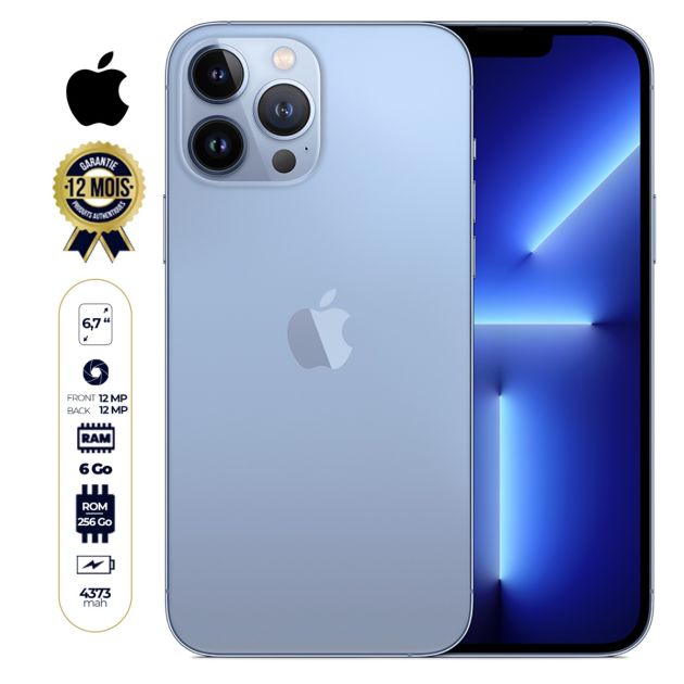 Iphone 13 pro Max  occasion 256Go/6Go - Apple - 12MP+12MP+12MP - Garantie 03 mois