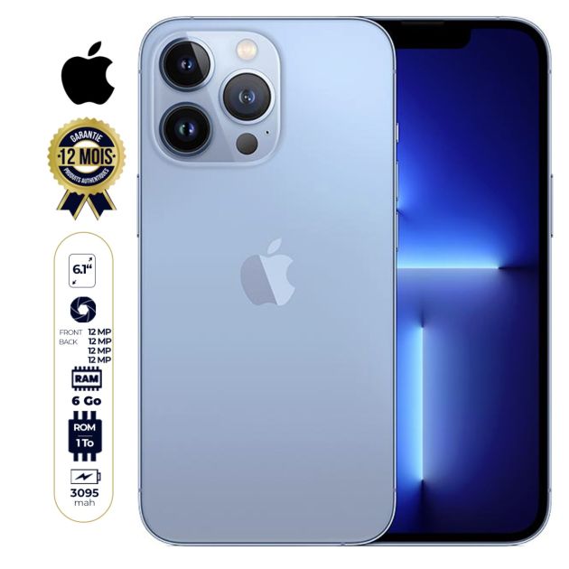 Iphone 13 pro - Apple - 1To/6Go - 12MP+12MP+12MP - Garantie 12 mois