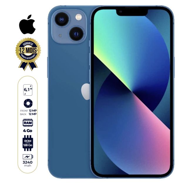Iphone 13 - 256Go/4Go - Apple - 3240mAh - 6.1'' - Garantie 12 mois