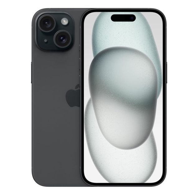 iPhone 15 - 128 Go/6Go RAM - 6,1" - Apple A16 Bionic  - Nano SIM physique et e-sim - 48 MP+12MP/12MP - 3349mAh - Garantie 12 mois 