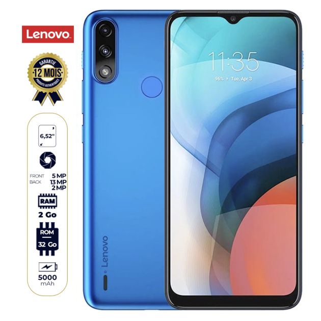 Lenovo K13 - 32Go/2Go - 13MP+2MP/5MP - 6.52" - 5000mAh - 12 mois de Garantie