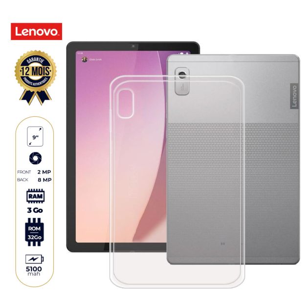 Lenovo Tab M9 - 32 Go/3Go RAM - 9" - 1 Nano SIM - 8MP/2MP - 5100mAh - Garantie 12 mois + Pochette transparente