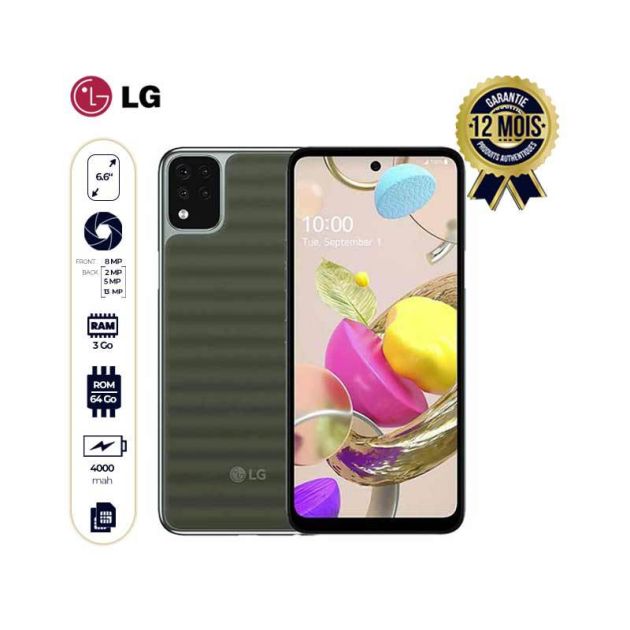 LG K42 - 6.6" - 64Go/3Go - Dual Nano Sim - 13MP/8MP - 4000mAh - 12 mois de garantie