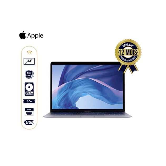 MacBook Air MVFL2 2019 - 13.3" - Intel core i5 - 8Go/256Go SSD - Argent - 12 mois de garantie
