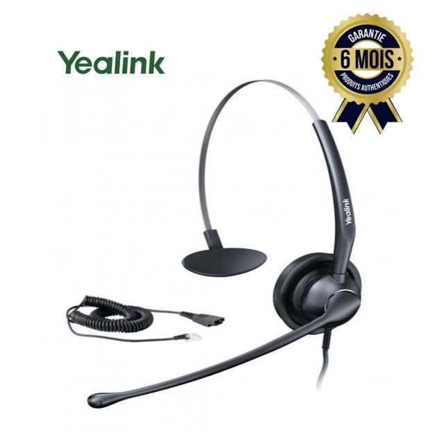 Micro casque Antibruit Yealink YHS33 - Pour Yealink IP Phone - 6 Mois
