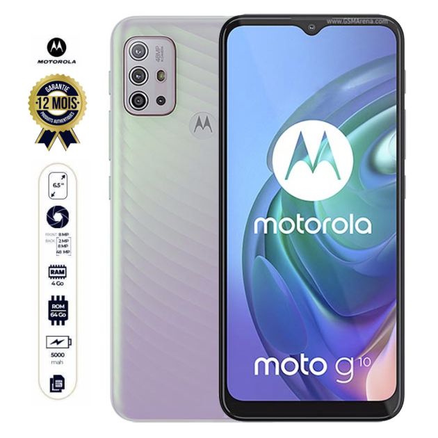 MOTOROLA MOTO G10 - 6,5" - 48/8 Mp - 64/4Go - 5000mAh - 12 mois de garantie
