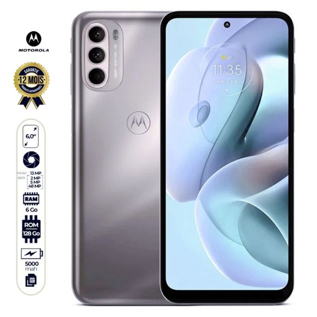 Motorola Moto G41 - 6" - 128Go/6Go RAM - 2 SIM - 48MP/13MP - 5000mAh - 12 mois de garantie
