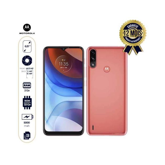 Motorola E7i Power - Smartphone - 32Go/2Go - 6.51" - Dual nano sim - 13MP 4K  -  5000mAh - Garantie 12mois ( A Commandé )