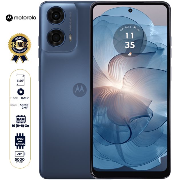 Smartphone Motorola Moto G24 Power - 128 Go - 16Go (8Go + 8Go) RAM - 6,56" - 50MP+2MP/16MP - Double Nano SIM - 5000 mAh - Version Indienne - Garantie 12 Mois