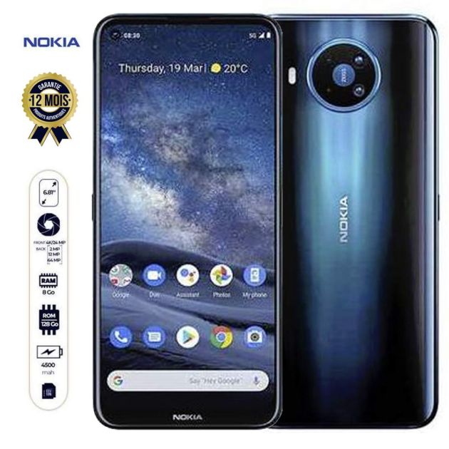 NOKIA 8.3 - 128Go/ 8Go - 6.81" - 64MP+12MP+2MP+2MP 4K/24MP - 4500mAh - 12 mois de Garantie