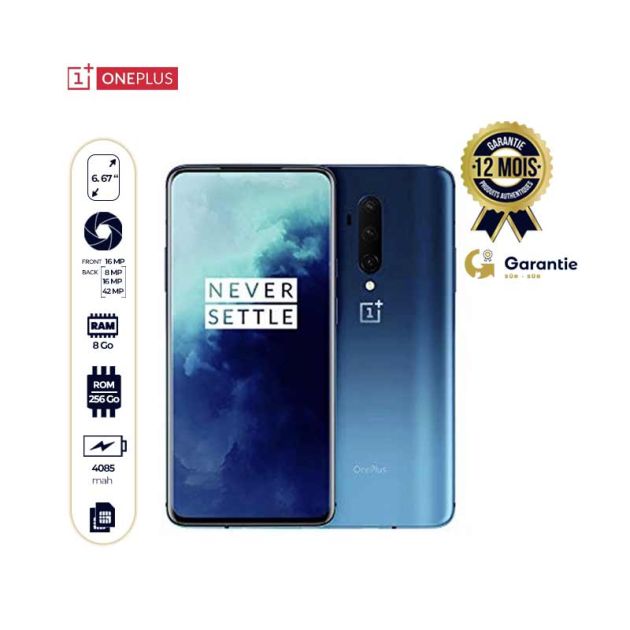 ONEPLUS 7T PRO - 256Go/8Go RAM – 4085 mAh - Dual nanosim - 48MP+16MP+8MP - Blue