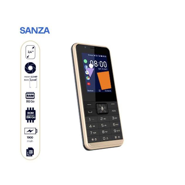 ORANGE SANZA 2 - 2.4'' pouces - 256Mo/512Mo - 0.3MP/0.3MP - 1900 mAh - 15h d'autonomie