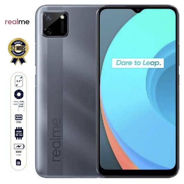 REALME C11 - 6.5 " - 32 Go/2Go - 13MP+2MP /5MP - 5000mAh - Garantie 12 Mois