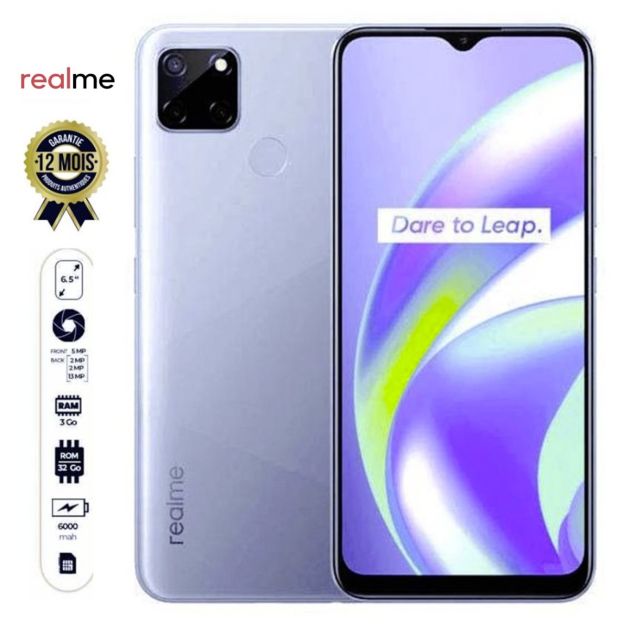 REALME C12 - 6.5" - 32 Go/3Go - 13MP+2MP /5MP - 6000mAh - Garantie 12 Mois  (delai de livraison 2-5 jours)