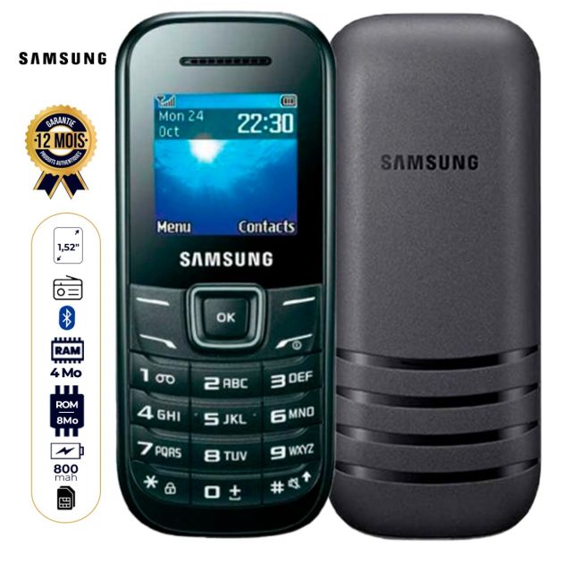 Samsung E1205 - 8Mo - 4Mo RAM - 2G GSM - Noir - 24 Mois
