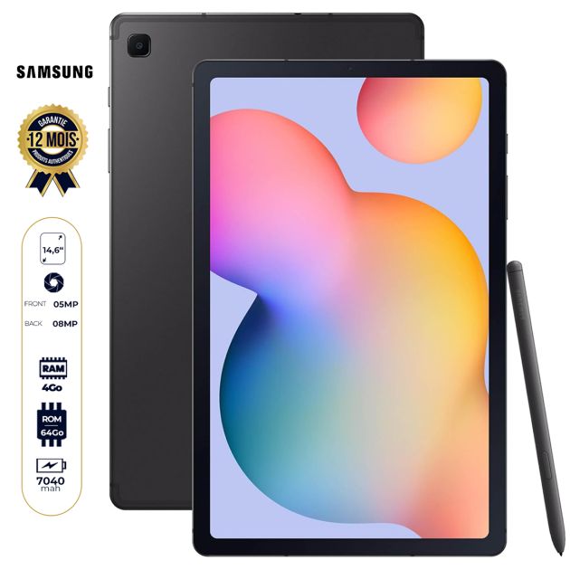 Samsung Galaxy Tab S6 Lite 2024 - 64 Go - 4 Go RAM - 10,4" - Nano SIM - 8MP/5MP - 7040mAh - Garantie 12 mois